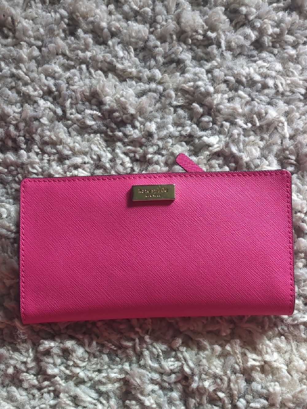 kate spade Hot Pink Saffiano Zip-Around Wallet